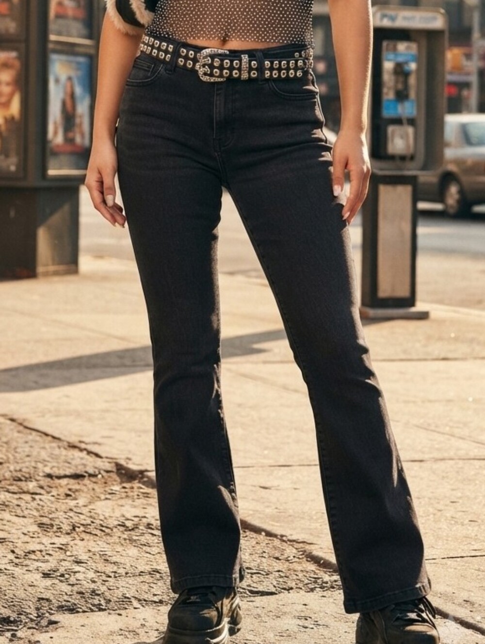 GAP 70s High Rise Flare Black Denim Jeans Size 29 / 8 Regular